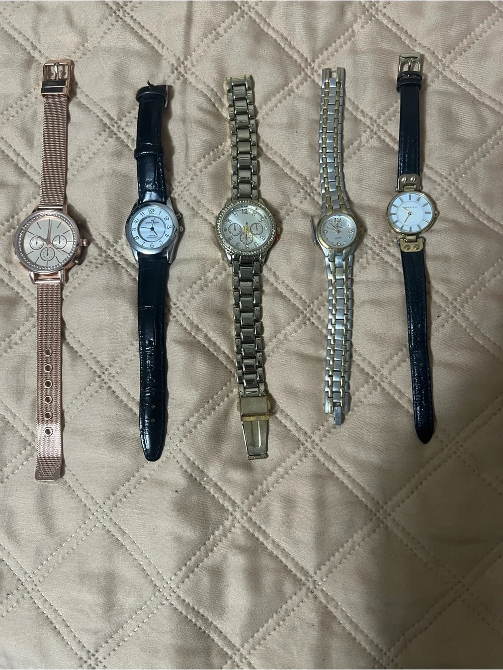 Women’s Fashion Watches.. set of five.  See below for brand information.